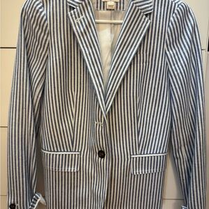 J. Crew Navy and White Striped Jacket